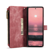 For Samsung Galaxy Z Fold6 5G CaseMe C30 Multifunctional Card Slots Zipper Phone Leather Phone Case(Red)