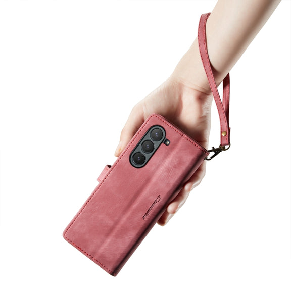 For Samsung Galaxy Z Fold6 5G CaseMe C30 Multifunctional Card Slots Zipper Phone Leather Phone Case(Red)