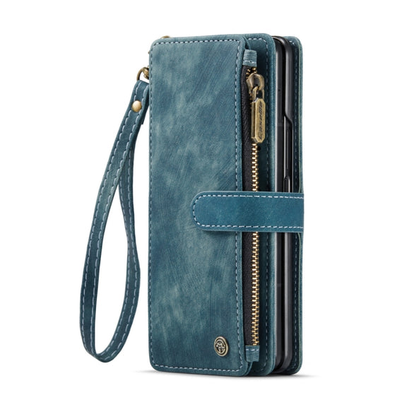 For Samsung Galaxy Z Fold6 5G CaseMe C30 Multifunctional Card Slots Zipper Phone Leather Phone Case(Blue)