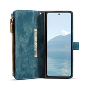 For Samsung Galaxy Z Fold6 5G CaseMe C30 Multifunctional Card Slots Zipper Phone Leather Phone Case(Blue)