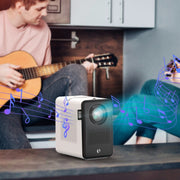 D100 180 ANSI Lumens Mini LED+LCD Smartphone Wireless Screen Mirroring Projector, Plug Type:EU Plug(White)