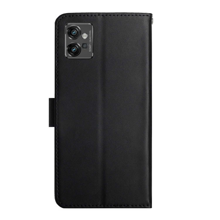 For Motorola Moto G32 Genuine Leather Fingerprint-proof Horizontal Flip Phone Case(Black)