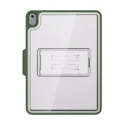 Mutural Transparent Holder Tablet Case For iPad 10.2 2021 / 2020 / 2019 / 10.5(Army Green)