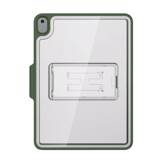 Mutural Transparent Holder Tablet Case For iPad 10.2 2021 / 2020 / 2019 / 10.5(Army Green)