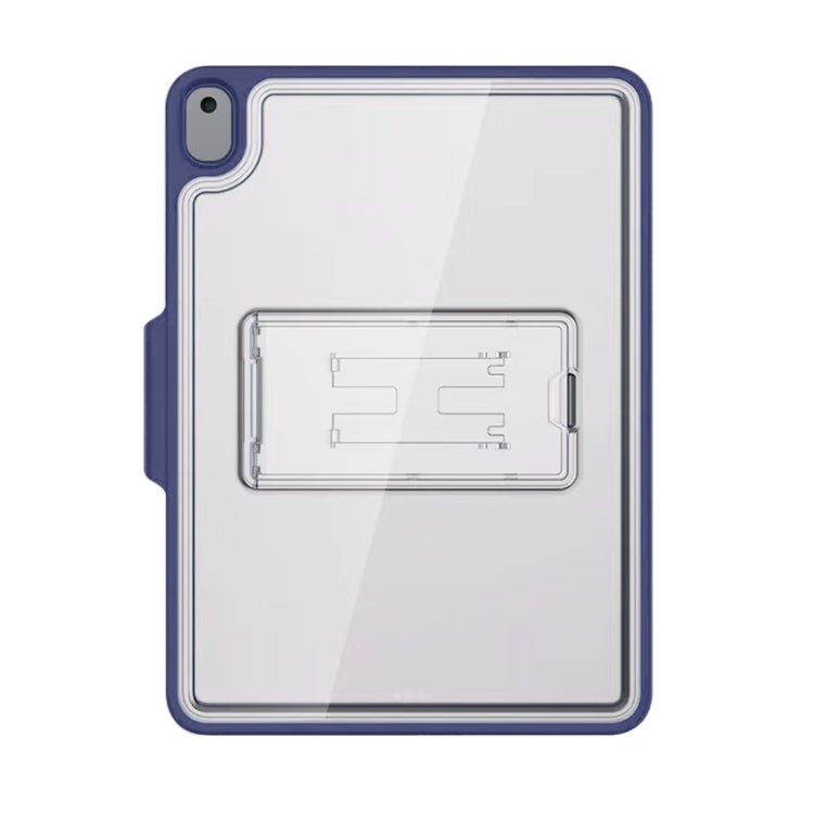 Mutural Transparent Holder Tablet Case For iPad 10.2 2021 / 2020 / 2019 / 10.5(Navy Blue)