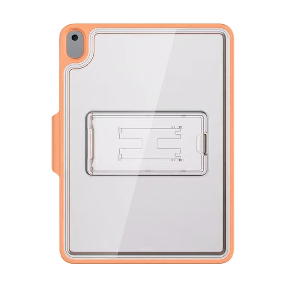 Mutural Transparent Holder Tablet Case For iPad 10.2 2021 / 2020 / 2019 / 10.5(Orange)