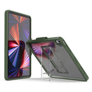 Mutural Transparent Holder Tablet Case For iPad Air 2022/ 2020 10.9(Army Green)