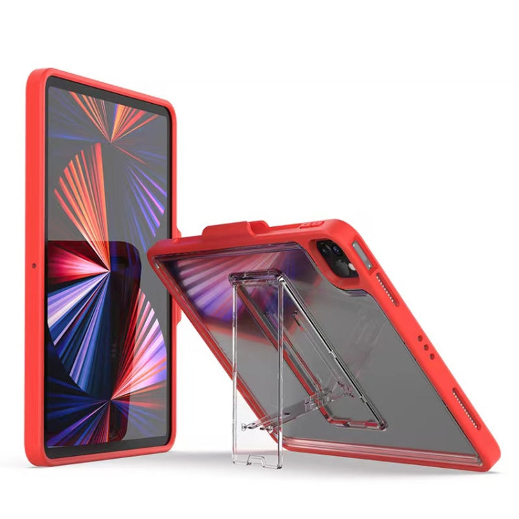 For iPad Pro 11 2022 / 2021 / 2020 / 2018 Mutural Transparent Holder Tablet Case(Red) - free shipping - PMc TechLife - Order now!