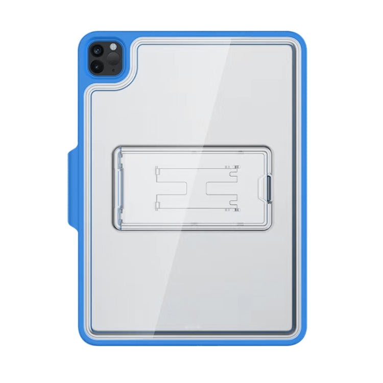 For iPad Pro 11 2022 / 2021 / 2020 / 2018 Mutural Transparent Holder Tablet Case(Blue)