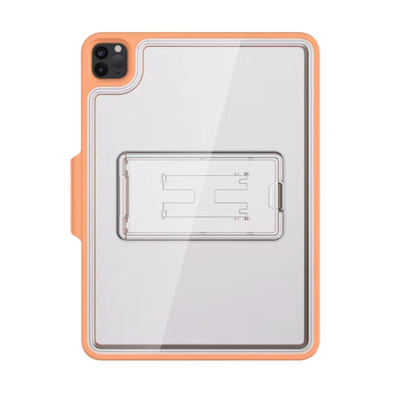 For iPad Pro 11 2022 / 2021 / 2020 / 2018 Mutural Transparent Holder Tablet Case(Orange)