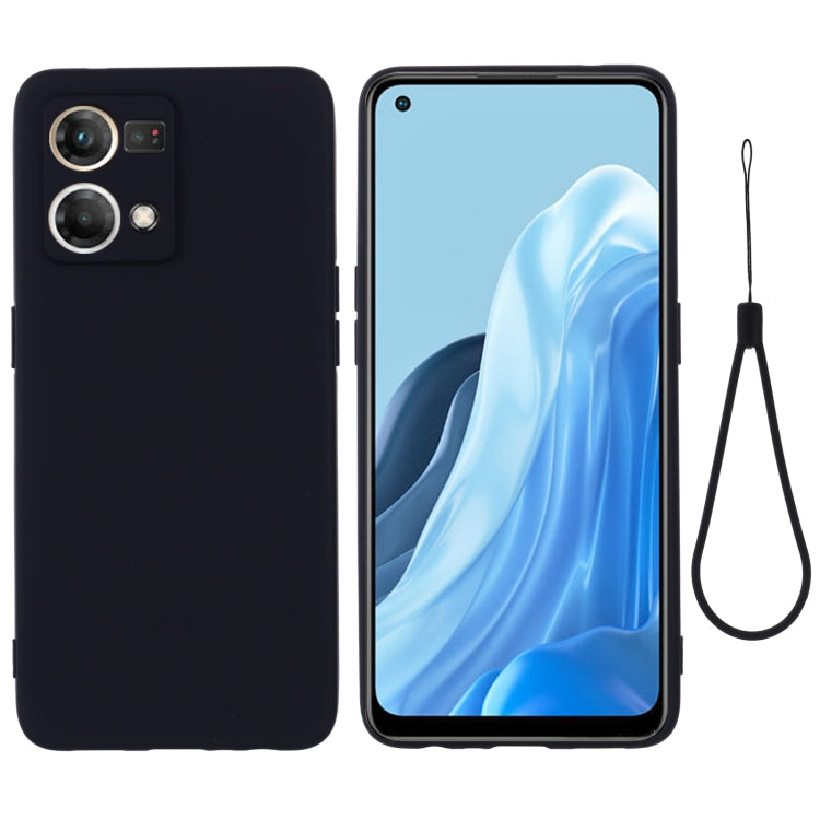 For OPPO Reno 7 4G Global/F21 Pro 4G Pure Color Liquid Silicone Shockproof Full Coverage Phone Case(Black) - OPPO Cases by PMC TechLife | Online Shopping South Africa | PMC TechLife | Buy Now Pay Later Mobicred