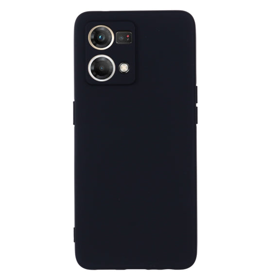 For OPPO Reno 7 4G Global/F21 Pro 4G Pure Color Liquid Silicone Shockproof Full Coverage Phone Case(Black)