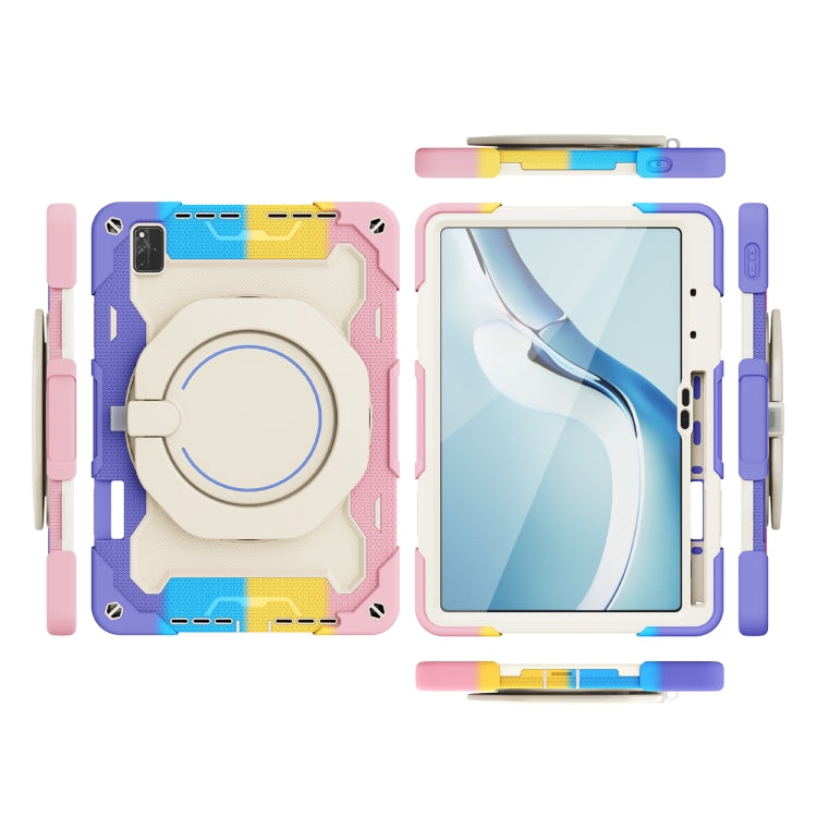 For Huawei MatePad Pro 12.6 2021 Armor Contrast Color Silicone + PC Tablet Case(Colorful Pink) - Huawei by PMC TechLife | Online Shopping South Africa | PMC TechLife | Buy Now Pay Later Mobicred