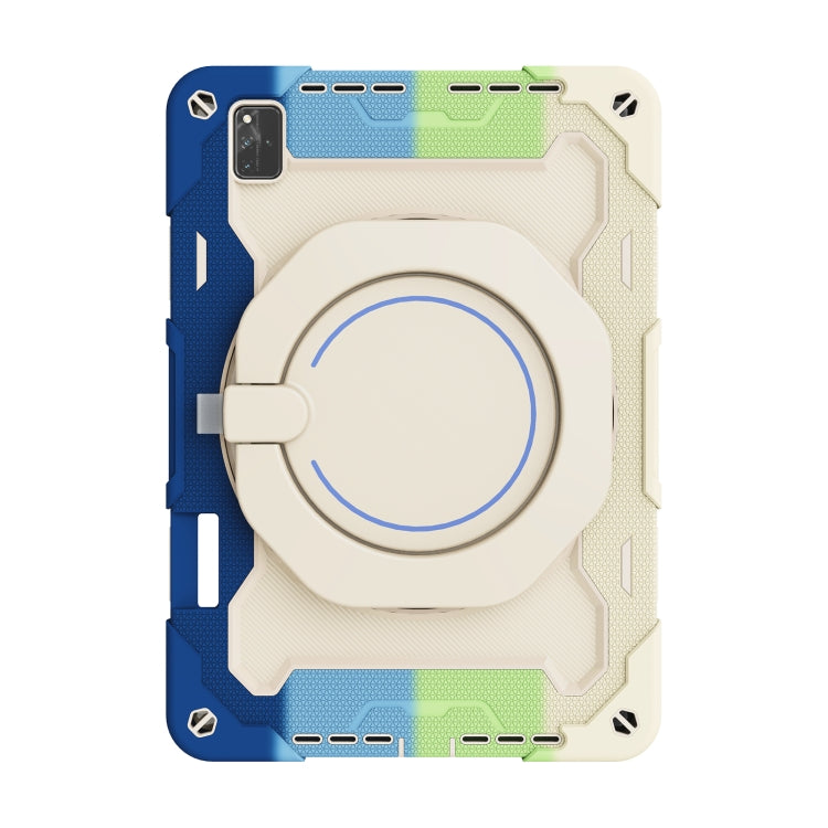 For Huawei MatePad Pro 12.6 2021 Armor Contrast Color Silicone + PC Tablet Case(Colorful Blue)