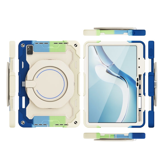 For Huawei MatePad Pro 12.6 2021 Armor Contrast Color Silicone + PC Tablet Case(Colorful Blue)