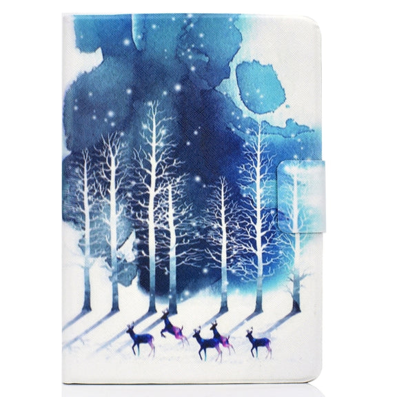 For Amazon Kindle Fire 7 2022 Electric Horizontal Flat Painted Leather Tablet Case(Purple Fawn)