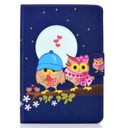 For Amazon Kindle Fire 7 2022 Electric Horizontal Flat Painted Leather Tablet Case(Couple Owls)
