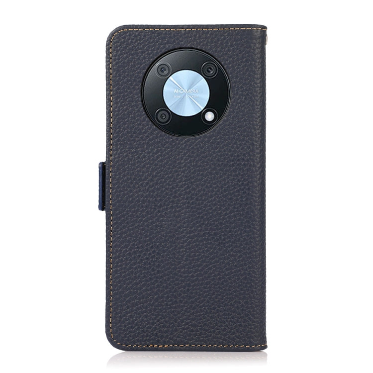 For Huawei nova Y90 / Enjoy 50 Pro KHAZNEH Litchi Texture RFID Genuine Leather Phone Case(Blue) - Huawei Cases by PMC TechLife | Online Shopping South Africa | PMC TechLife | Buy Now Pay Later Mobicred