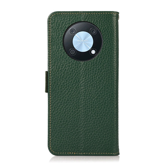 For Huawei nova Y90 / Enjoy 50 Pro KHAZNEH Litchi Texture RFID Genuine Leather Phone Case(Green)