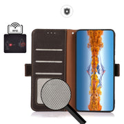 For Huawei nova Y90 / Enjoy 50 Pro KHAZNEH Litchi Texture RFID Genuine Leather Phone Case(Brown)