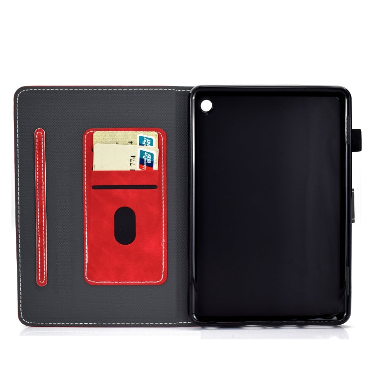 For Amazon Kindle Fire 7 2022 Cowhide Texture Smart Leather Tablet Case(Red) - Amazon by PMC TechLife | Online Shopping South Africa | PMC TechLife | Buy Now Pay Later Mobicred