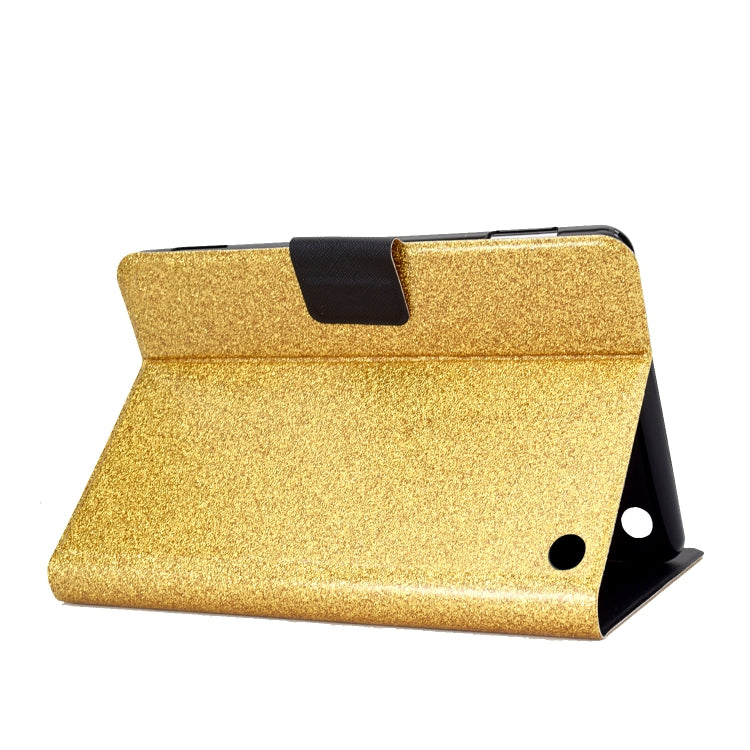 For Amazon Kindle Fire 7 2022 Varnish Glitter Powder Smart Leather Tablet Case(Yellow) - Amazon by PMC TechLife | Online Shopping South Africa | PMC TechLife | Buy Now Pay Later Mobicred