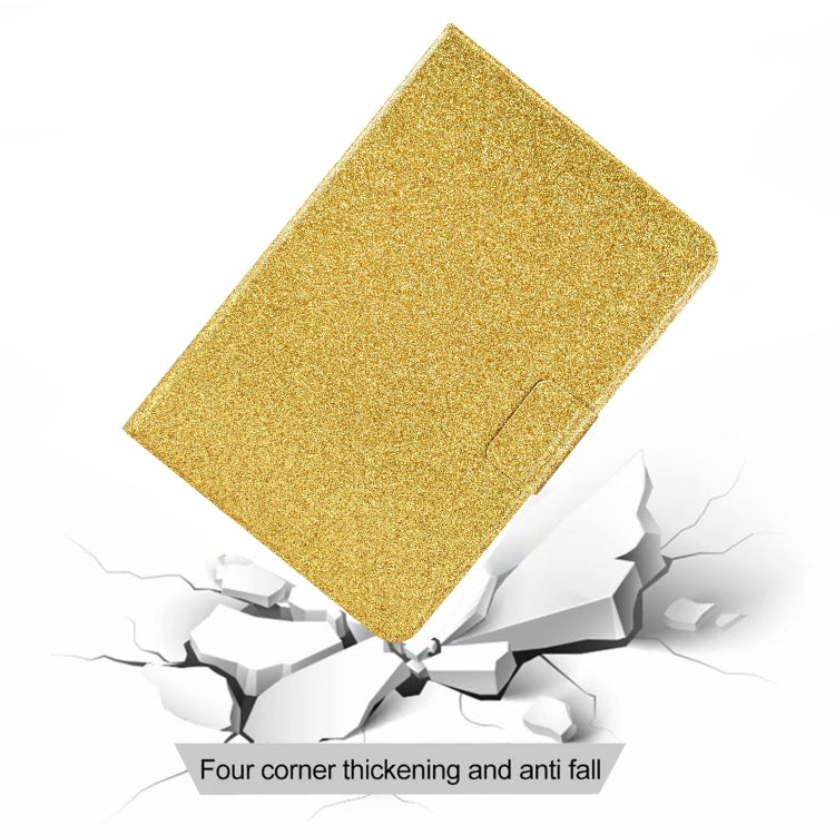 For Amazon Kindle Fire 7 2022 Varnish Glitter Powder Smart Leather Tablet Case(Yellow)