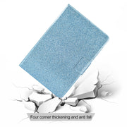 For Amazon Kindle Fire 7 2022 Varnish Glitter Powder Smart Leather Tablet Case(Blue)