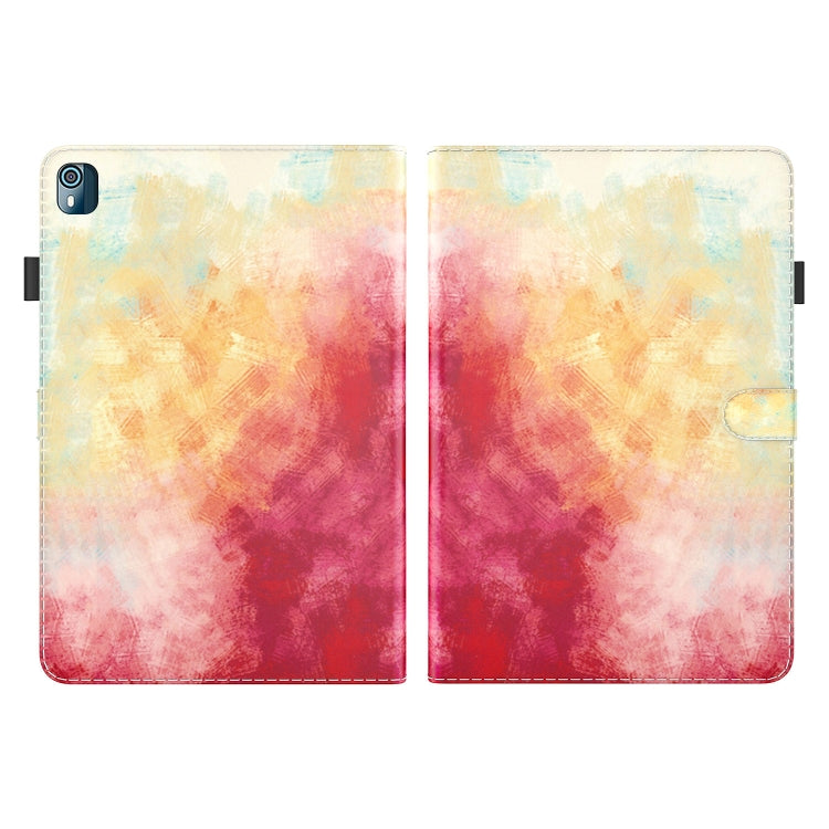 For Nokia T10 Watercolor Pattern Flip Leather Tablet Case(Spring Cherry) - Nokia by PMC TechLife | Online Shopping South Africa | PMC TechLife | Buy Now Pay Later Mobicred