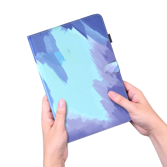 For Nokia T10 Watercolor Pattern Flip Leather Tablet Case(Winter Snow)
