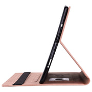 For Nokia T10 Butterfly Flower Embossed Leather Tablet Case(Rose Gold)