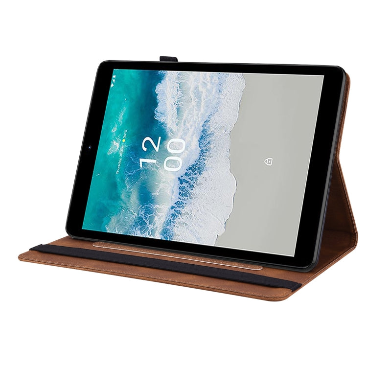 For Nokia T10 Butterfly Flower Embossed Leather Tablet Case(Brown) - Nokia by PMC TechLife | Online Shopping South Africa | PMC TechLife | Buy Now Pay Later Mobicred