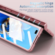 For Huawei Mate X2 Electroplating Hinged Folding Phone Case with S Pen Fold Edtion(Pink)