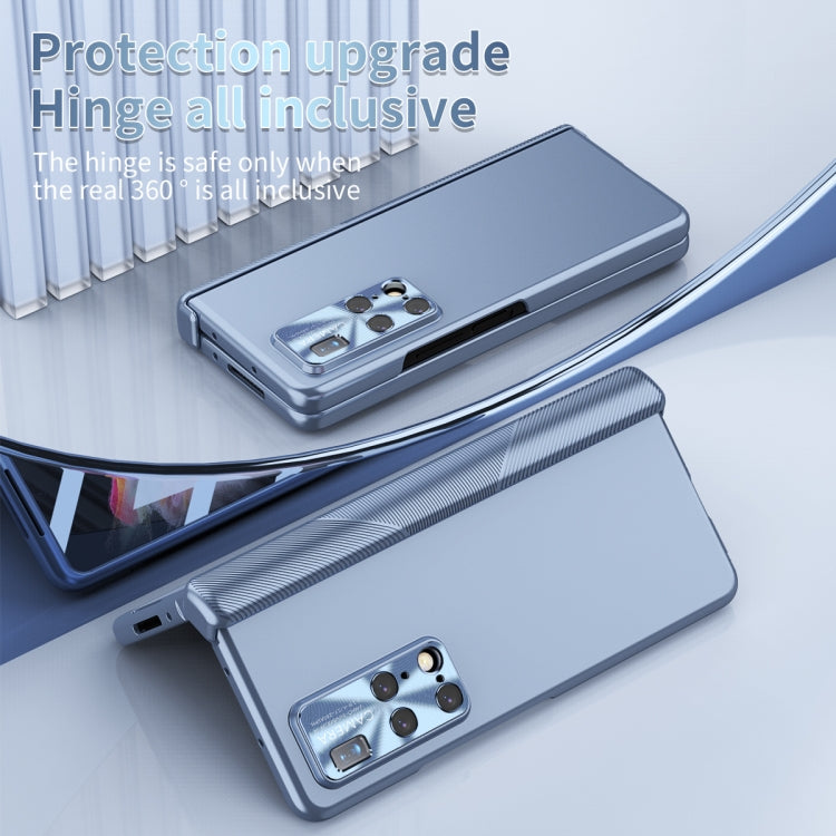 For Huawei Mate X2 Electroplating Hinged Folding Phone Case with S Pen Fold Edtion(Blue) - Huawei Cases by PMC TechLife | Online Shopping South Africa | PMC TechLife | Buy Now Pay Later Mobicred