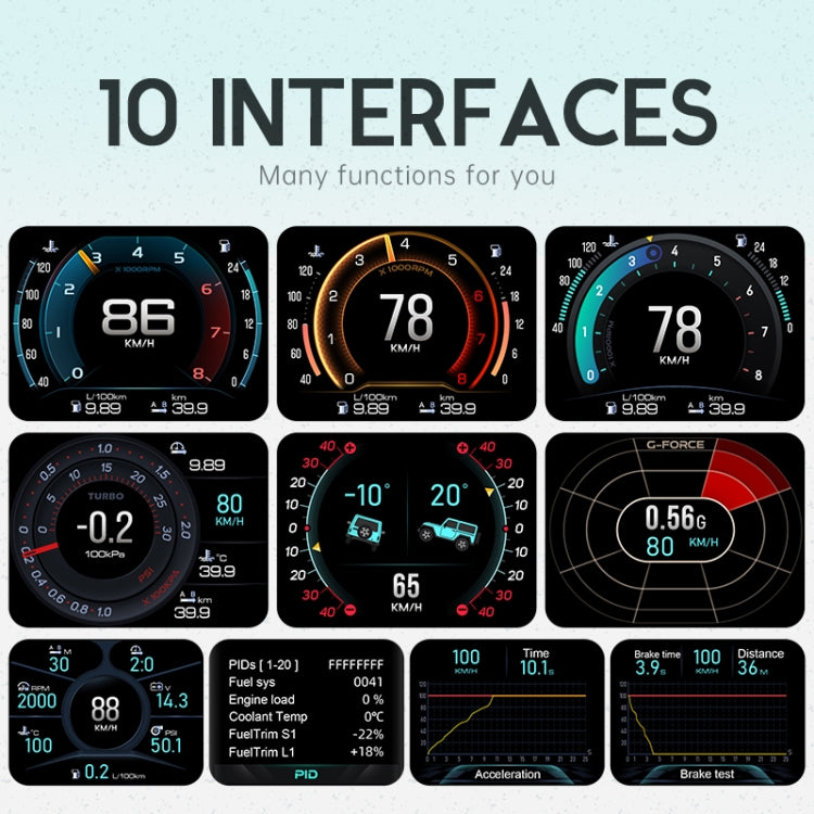 A450 OM Car 2.8 inch OBDII + MEMS Head-Up Display System - Head Up Display System by PMC TechLife | Online Shopping South Africa | PMC TechLife | Buy Now Pay Later Mobicred