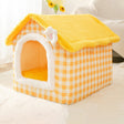 House Type Universal Removable and Washable Pet Dog Cat Bed Pet Supplies, Size:S(Yellow Flower) - Beds by PMC TechLife | Online Shopping South Africa | PMC TechLife | Buy Now Pay Later Mobicred
