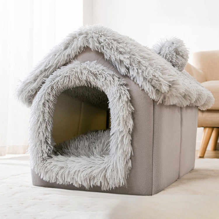 House Type Universal Removable and Washable Pet Dog Cat Bed Pet Supplies, Size:S(Grey Igloo) - Beds by PMC TechLife | Online Shopping South Africa | PMC TechLife | Buy Now Pay Later Mobicred