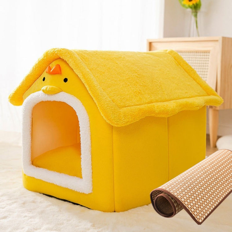 House Type Universal Removable and Washable Pet Dog Cat Bed Pet Supplies, Size:S(Yellow Chick + Mat) - Beds by PMC TechLife | Online Shopping South Africa | PMC TechLife | Buy Now Pay Later Mobicred