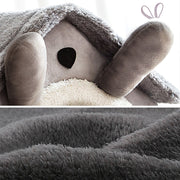 House Type Universal Removable and Washable Pet Dog Cat Bed Pet Supplies, Size:S(Gray Cat + Blanket)