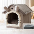 House Type Universal Removable and Washable Pet Dog Cat Bed Pet Supplies, Size:M(Gray Cat + Blanket) - Beds by PMC TechLife | Online Shopping South Africa | PMC TechLife | Buy Now Pay Later Mobicred