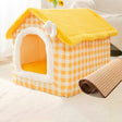 House Type Universal Removable and Washable Pet Dog Cat Bed Pet Supplies, Size:M(Yellow Flower + Mat) - Beds by PMC TechLife | Online Shopping South Africa | PMC TechLife | Buy Now Pay Later Mobicred