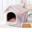 House Type Universal Removable and Washable Pet Dog Cat Bed Pet Supplies, Size:M(Pink Starry Sky + Mat) - Pet Houses & Accessories by PMC TechLife | Online Shopping South Africa | PMC TechLife | Buy Now Pay Later Mobicred