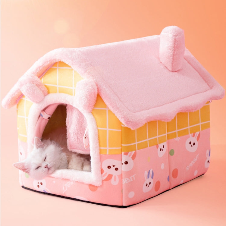 House Type Universal Removable and Washable Pet Dog Cat Bed Pet Supplies, Size:L(Pink Rabbit) - Beds by PMC TechLife | Online Shopping South Africa | PMC TechLife | Buy Now Pay Later Mobicred