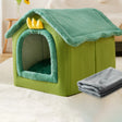 House Type Universal Removable and Washable Pet Dog Cat Bed Pet Supplies, Size:L(Green Dinosaur + Blanket) - Beds by PMC TechLife | Online Shopping South Africa | PMC TechLife | Buy Now Pay Later Mobicred
