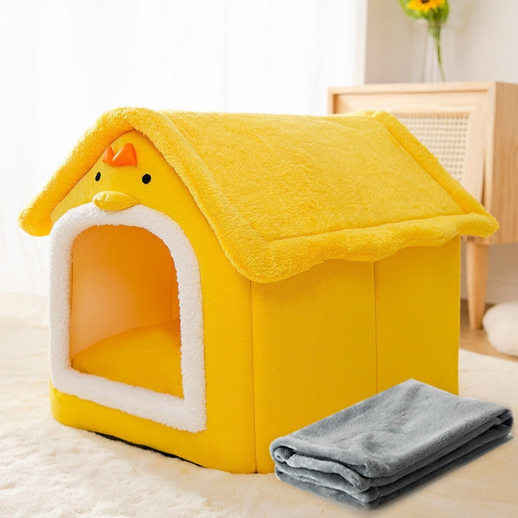 House Type Universal Removable and Washable Pet Dog Cat Bed Pet Supplies, Size:L(Yellow Chick + Blanket) - Pet Houses & Accessories by PMC TechLife | Online Shopping South Africa | PMC TechLife | Buy Now Pay Later Mobicred
