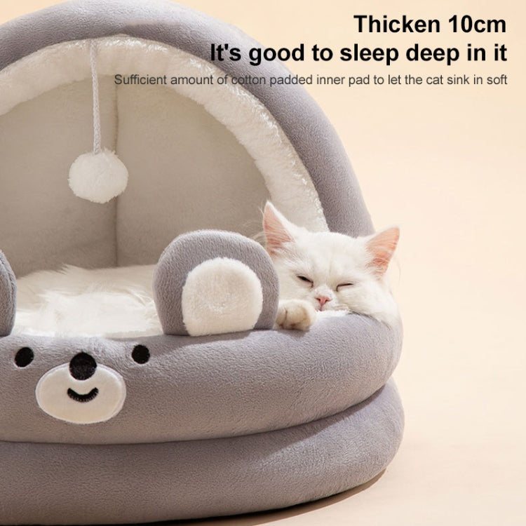 Semi-enclosed Cradle Pet Cat Bed Dog Kennel Pad Pet Supplies, Size:S(Pink Rabbit)