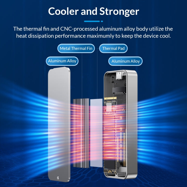 ORICO M221C3-SV M.2 NGFF 6Gbps SSD Enclosure(Silver) - free shipping - PMC Jewellery - Order now!