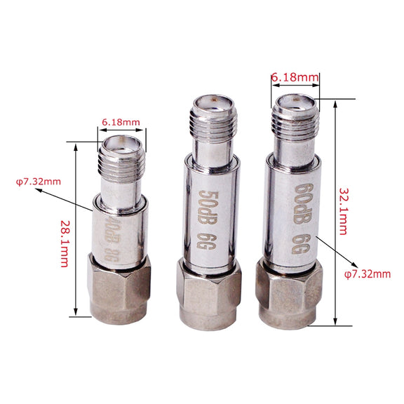25dBi SMA Attenuator DC-6GHz SMA Coaxial Fixed Connectors