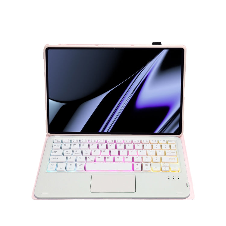 OP11-AS Lambskin Texture Ultra-thin Bluetooth Keyboard Leather Case with Touchpad & Backlight For OPPO Pad 11 inch(Pink) - Others Keyboard by PMC TechLife | Online Shopping South Africa | PMC TechLife