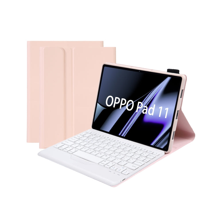 OP11-B Lambskin Texture Ultra-thin Bluetooth Keyboard Leather Case For OPPO Pad 11 inch(Pink) - Others Keyboard by PMC TechLife | Online Shopping South Africa | PMC TechLife